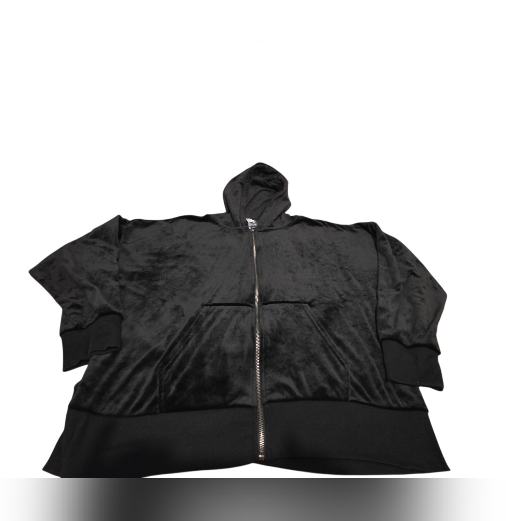 Felina Black Women's Full Zip Velour Hoodie Size Xxl Euc